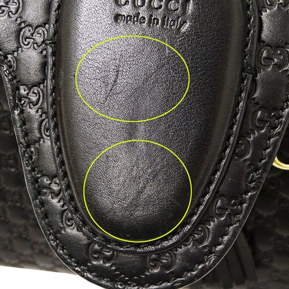 GUCCI Bag Women's Shoulder Microsima Horsebit Leather Black 449635 Chain - Picture 13 of 16